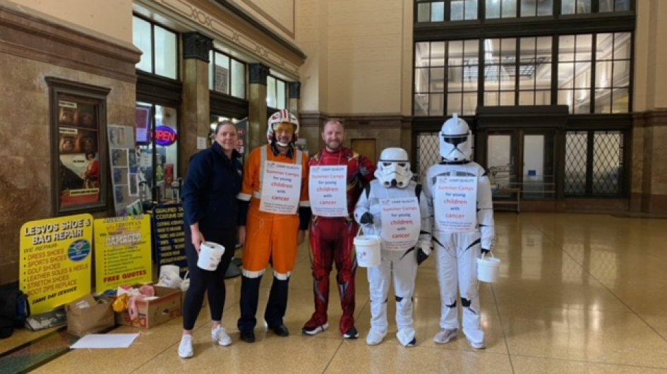 CQ team collecting at Wellington Railway Station